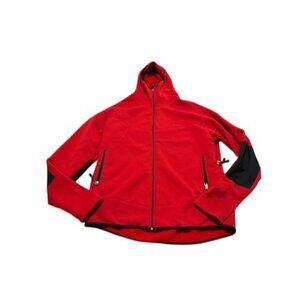 Vintage LL Bean Men’s Full Zip Hooded Fleece Jacket USA Made Size Large Red READ
